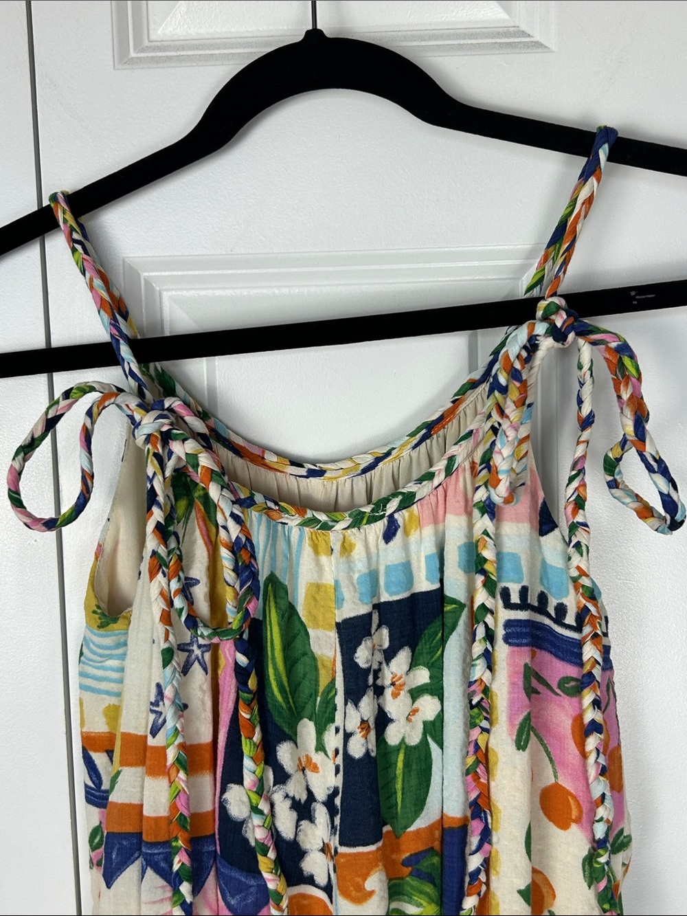 ILLA ILLA Tropical Print One-Piece Romper - Green, Orange, Navy, Pink Size M - Picture 4 of 6